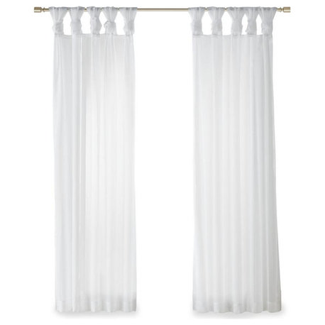 100% Polyester Twisted Tab Voile Sheer Window Pair, MP40-5469