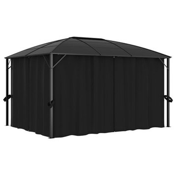 vidaXL Gazebo Event Pavilion Party Tent Grill Gazebo with Curtains Anthracite