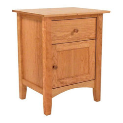 American Shaker Nightstand with Door - Nightstands And Bedside Tables