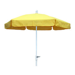 FiberBuilt Umbrellas LLC - FiberBuilt  Hexagonal Foot Garden Umbrella, Yellow-Tilt With Aluminium Base - Outdoor Umbrellas
