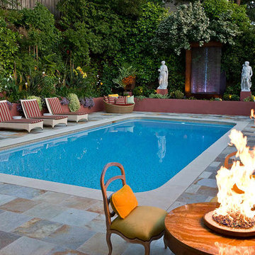 24k Gold Accented Glass Tiled Pool
