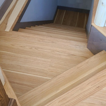 Select Hickory Plank Flooring, Staircase