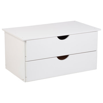 100% Solid Wood 2-Drawer Internal Chest for Cosmo 4-Door Wardrobe, White