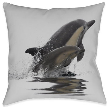 Graceful Dolphins Indoor Pillow, 18"x18"