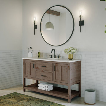 The Betsy Bathroom Vanity, Brown, 54", Single Sink, Freestanding