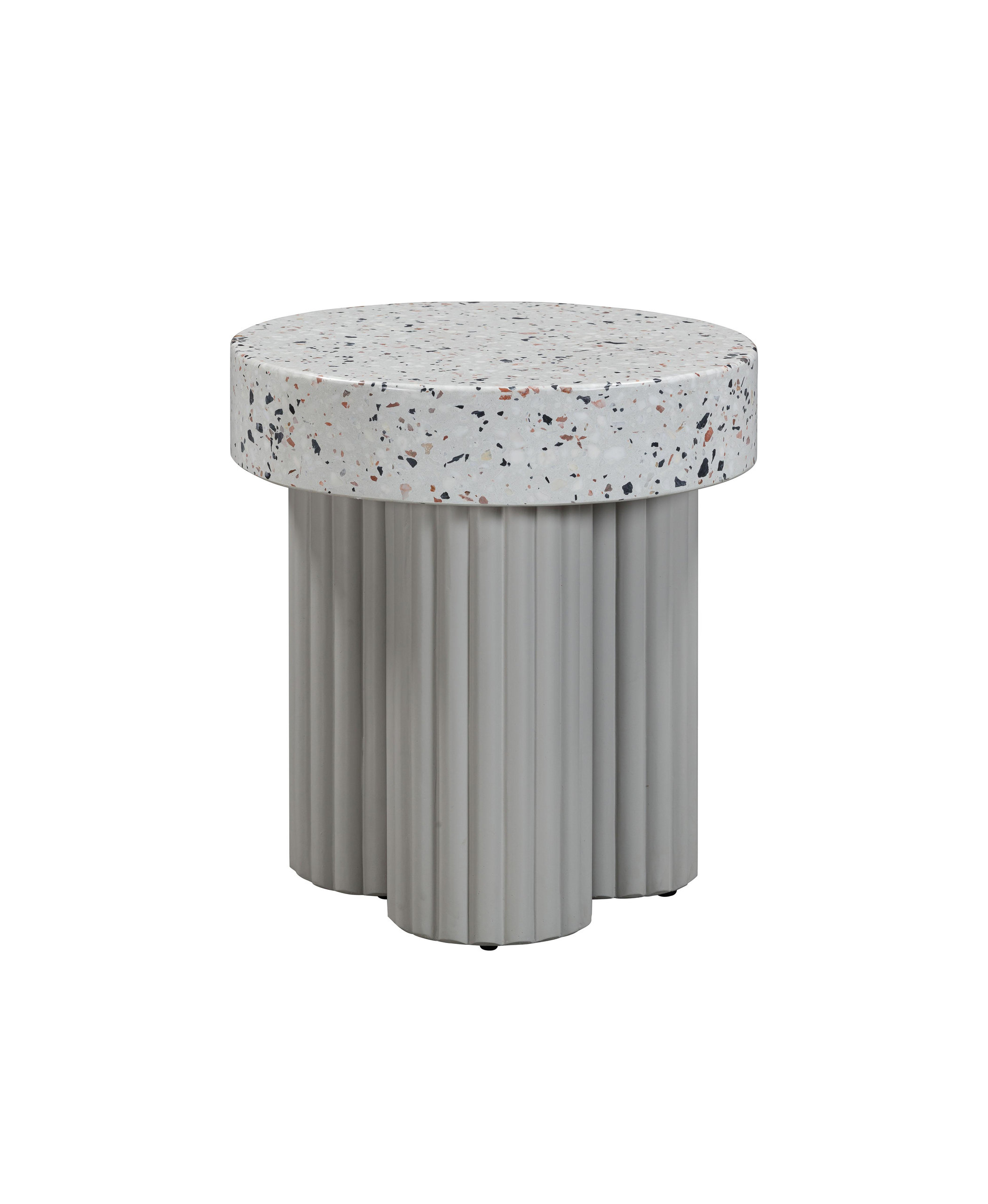 Clover Faux Terrazzo Indoor / Outdoor Round Side Table - Transitional ...