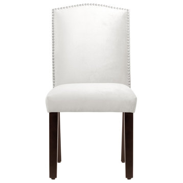 Powell Nail Button Camel Back Dining Chair, Mystere, White
