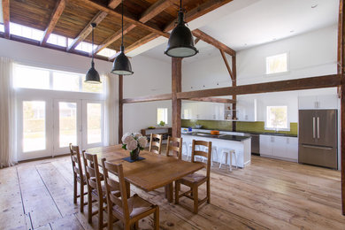 Inspiration for a huge farmhouse home design remodel in Boston