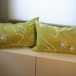 Pillows in Happy Blobs custom fabric - Fabric