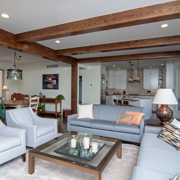 Open Concept Kitchen-Living-Dining Remodel with Mudroom, Powder, Garage Laundry