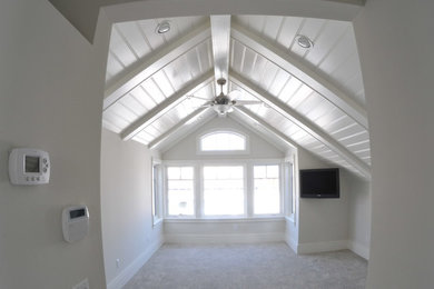 Tongue and Groove Ceiling with Beams