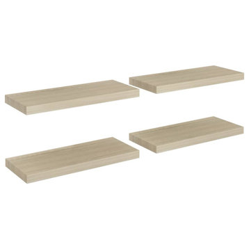vidaXL Floating Wall Shelves 4-Piece Oak 23.6"x9.3"x1.5" MDF