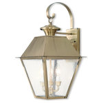 Livex Lighting Lights - Mansfield Outdoor Wall Lantern, Antique Brass - With stunning seeded glass and an antique brass finish, this outdoor wall lantern will make an elegant addition to any outdoor space. Formed from solid brass & traditionally-inspired, this downward hanging outdoor wall lantern is perfect for a driveway, walkway or a back yard.