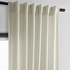 Light Tan Classic Faux Linen Curtain Single Panel, 50W x 108L