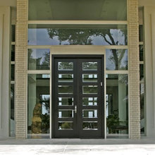 front door with window