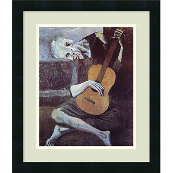 Framed Art Print 'The Old Guitarist, 1903' by Pablo Picasso, Outer Size 15x18