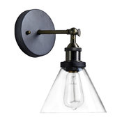 Industrial Edison Antique-Style Glass 1-Light Wall Sconce