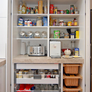 Custom Pantry with pocket doors