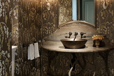 Powder room - mid-sized contemporary powder room idea in San Francisco