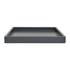 Dark Gray Large Low Profile Tray, Dark Gray Gloss Luster, 20"x20"