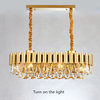 Luxury Rectangle/Round Gold Crystal Chandelier For Kitchen, Living room, L35.4"