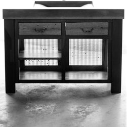 Integral concrete wave sink with steel base - Bathroom Vanities And Sink Consoles