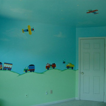Kid's transportation and train room