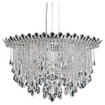Schonbek - Trilliane Strands 8-Light Pendant in Stainless Steel With Clear Heritage Crystal - From the Trilliane Strands collection, this Transitional 45Wx28H Inch Pendant in Polished Stainless Steel with Clear  Heritage Crystal, will be a wonderful compliment to any of these rooms: Dining Room, Living Room, Foyer, Kitchen and Bathroom