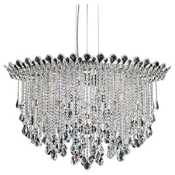Trilliane Strands 8-Light Pendant in Stainless Steel With Clear Heritage Crystal