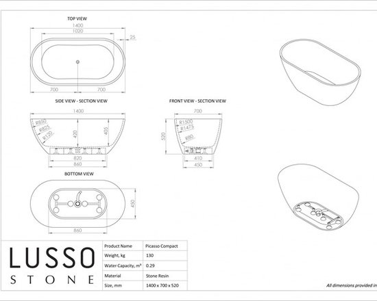 Lusso Stone Picasso Compact Stone Resin Solid Surface Freestanding Bath 1400 Products Lusso Stone Picasso Compact Stone Resin Solid Surface Freestanding Bath 1400 Products