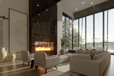 Inspiration for a contemporary living room remodel in Seattle