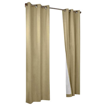 Thermalogic Weather Cotton Fabric Grommet Top Window Panel Pair Khaki