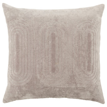 Nikki Chu by Jaipur Living Joyce Geometric Pillow 22", Light Gray/Silver, Polyes
