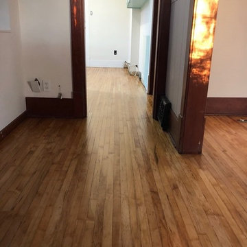 site finish hardwood before and after
