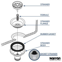 Karran 4-1/2" Kitchen Sink Basket Strainer, Brown