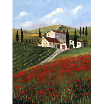 "Field of Poppies" Canvas Painting by H. Hargrove, 20"x24"