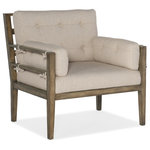 Hooker Furniture - Sundance Chair - With a laid-back modern mountain aesthetic, the versatile Sundance Chair features a wood frame with wood slats across the back and both arms for a primitive craftsmanship look. Comfort is added with the tight upholstered seat and tie-on back and arm cushions in the Zuri Cream performance fabric.