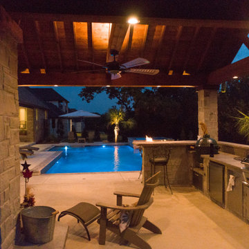 Trophy Club Modern Pool, Spa & Cabana