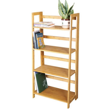 Timber Valley Multi-functional 4 Tier Bamboo Bookcase Shoe Rack Storage Shelves