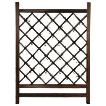 Japanese Wood and Bamboo Fence Section