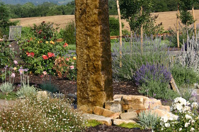 Inspiration for a large contemporary full sun backyard mulch landscaping in San Francisco.