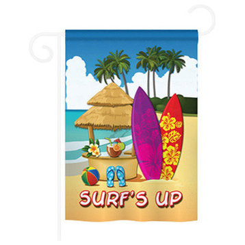 Surf's Up Hut 13"x18.5" Usa-Produced Home Decor Flag