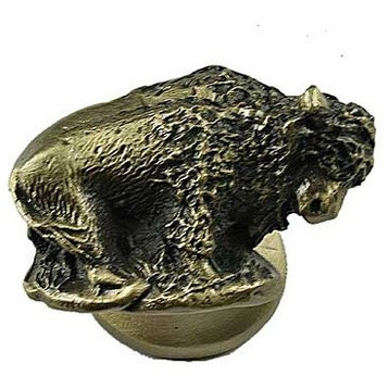 Buffalo Knob - Left - Antique Brass, SIE-681284