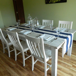 White-Washed Farmhouse Table - Dining Tables