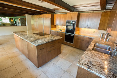 Mid-century modern kitchen photo in Other