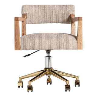 Oak Wood Swivel Desk Chair, Vical Home Nozay - Contemporary - Office ...