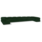 Meridian Furniture - Ames Boucle Fabric U-Shaped Modular Sectional, Green, 9-Piece: 7 Armless Chair, 2 Corner Chair - Introduce a touch of modern sophistication to your living area with the exquisite Ames Boucle Fabric Sectional. With plush green boucle fabric and unique design, it will elevate the visual appeal of your living space. This elegant and captivating sectional can be mixed and matched with other pieces from the collection to create an endless array of stunning looks. So, get ready to transform your living area into an inviting and stylish haven with the Ames Boucle Fabric Sectional.