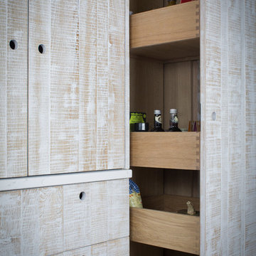 Rough Sawn Oak Larder Cabinet