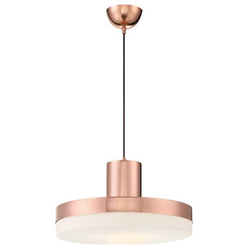 Craftmade 1 Light LED Pendant with Cord, Mirrored Rose Gold