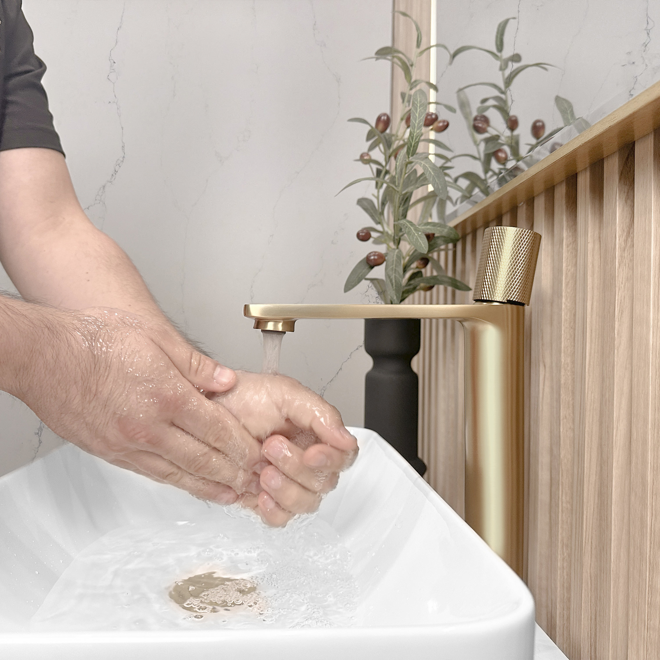 STYLISH Nessa Single Handle 12 1/2" Brushed Gold Vessel Bathroom Faucet